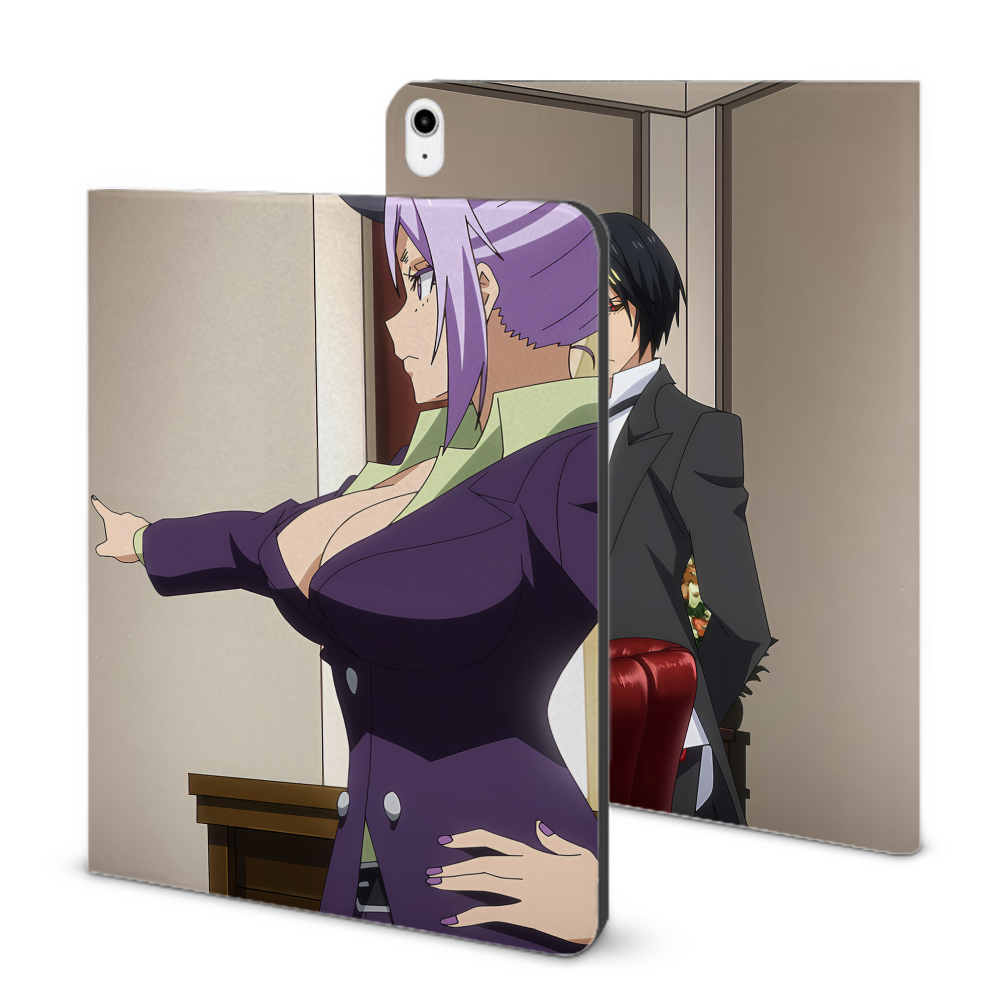 （画像用） 転スラ Regarding Reincarnated to Slime IPadケース ペンホルダー付き ブックスタイルデザイン